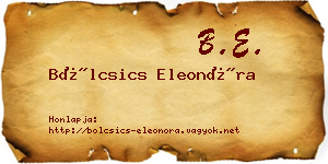 Bölcsics Eleonóra névjegykártya